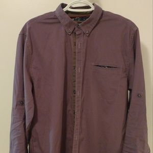 DRILL NYC Clothing Co. PURPLE/GREY Button-Up Men L